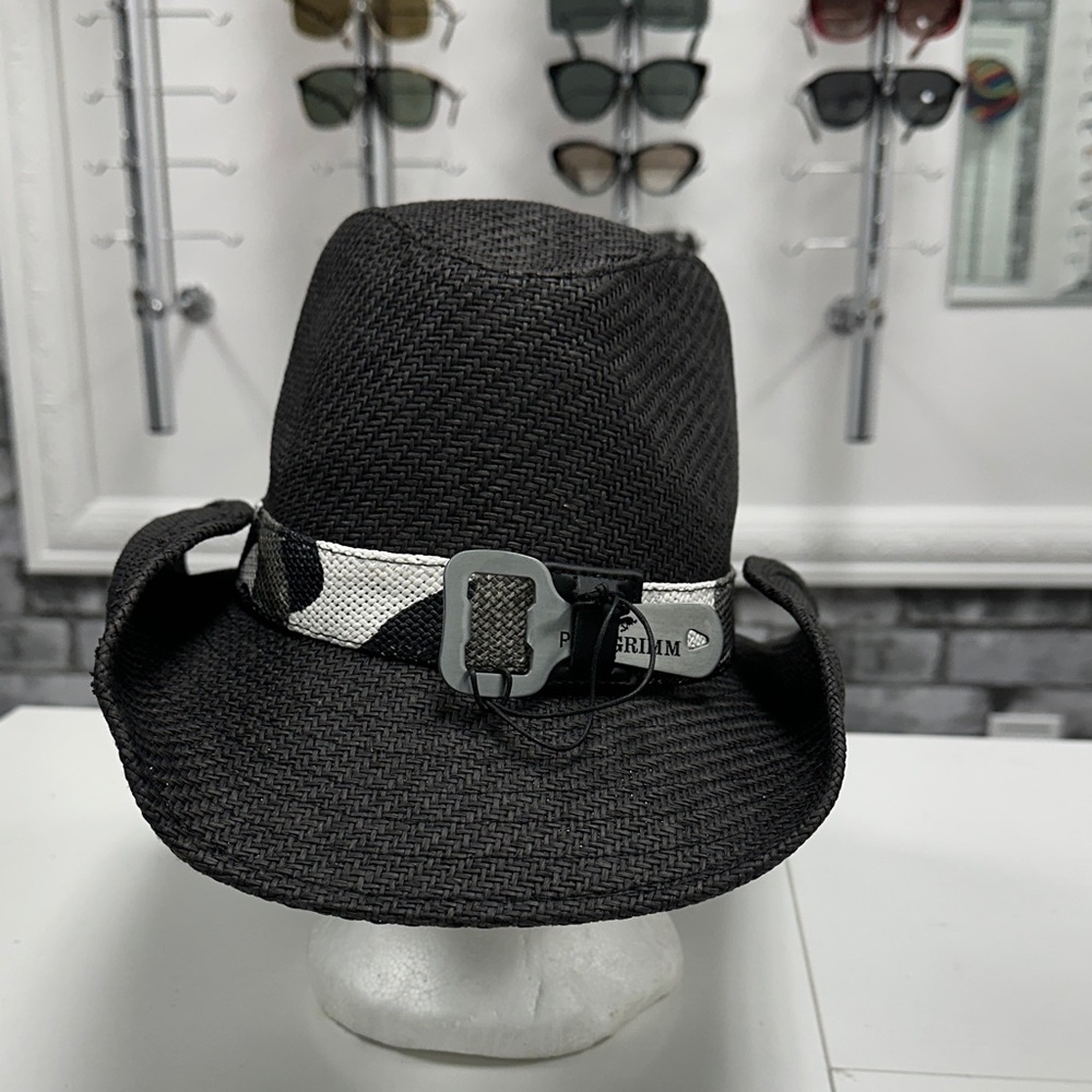 Black Cowboy Hat with White Band